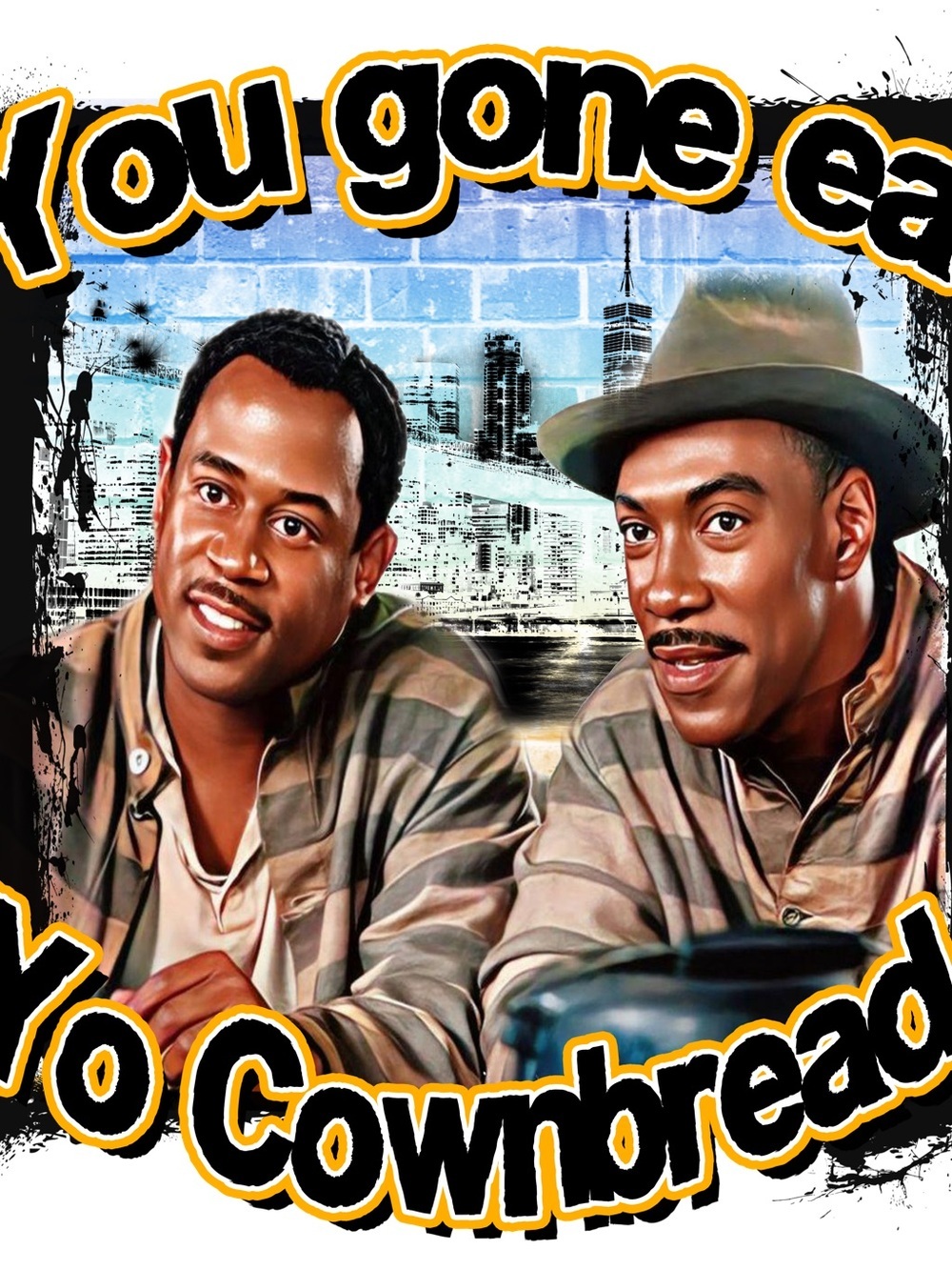 White Graphic Tee - "You Gone Eat Yo Cornbread" - Picture 2 of 5